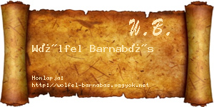 Wölfel Barnabás névjegykártya